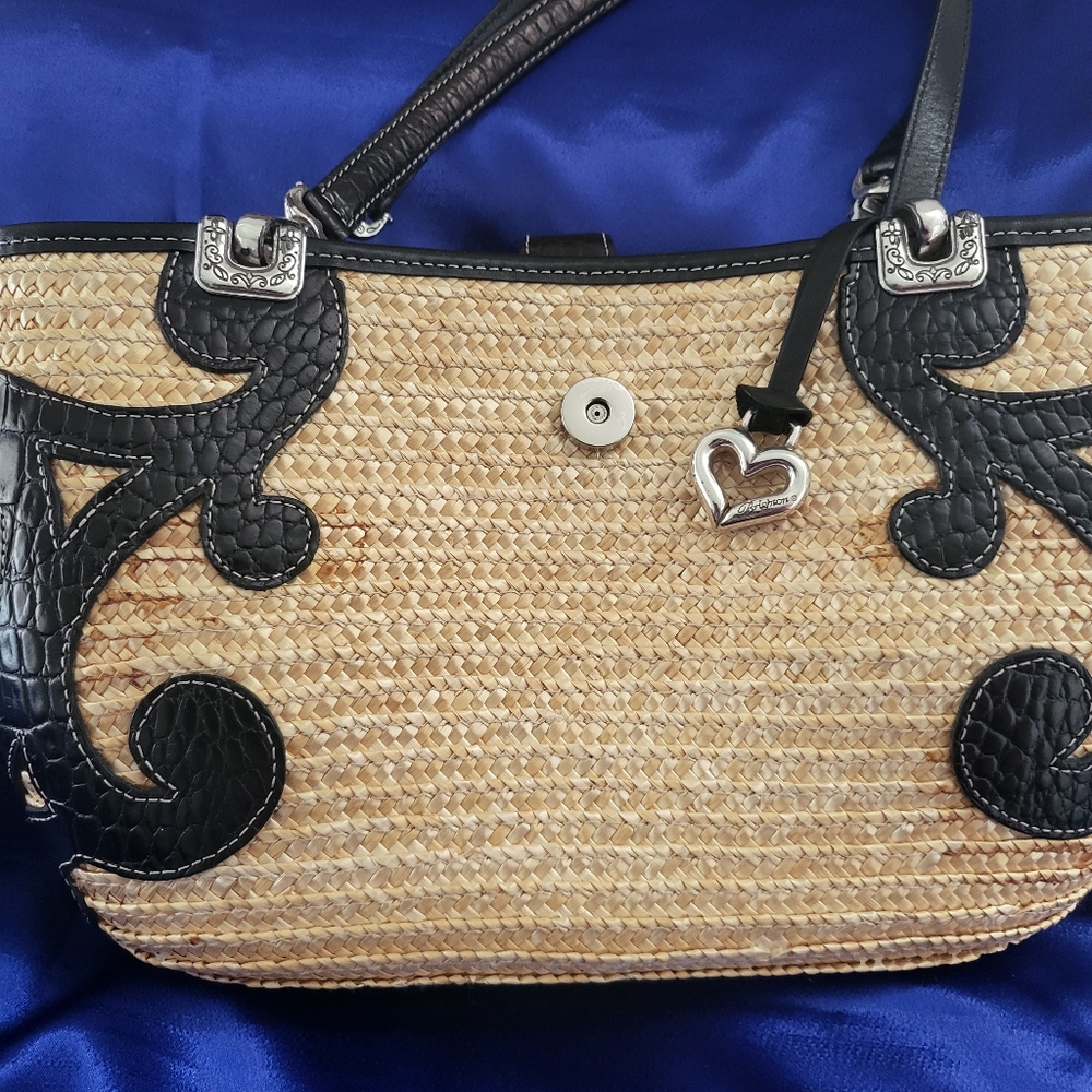 Brighton Collection Black and Tan Wicker Shoulder Bag - Picture 7 of 8